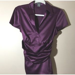 Ann Taylor Satin Wrap Blouse